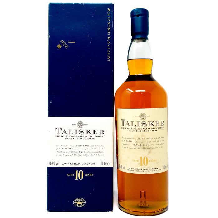 Talisker 10 Year Old Single Malt Scotch Whisky, 1L, 45.8% ABV