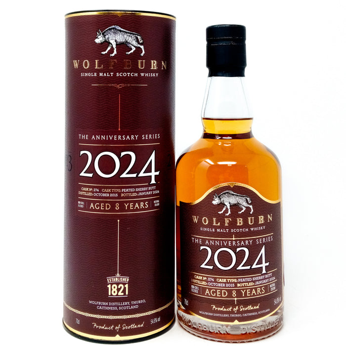 Wolfburn 8 Year Old 2024 Anniversary Series Single Malt Scotch Whisky, 70cl, 54.8% ABV